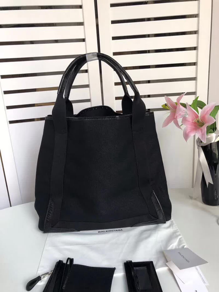 BALENCIAG巴黎世家 NAVY CABAS 子母購物袋 黑色帆布袋  BL1627